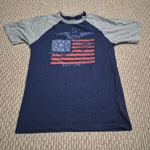 Polo Ralph Lauren Shirt Sz XL (18-20) Youth Short Sleeve American Flag Eagle 5th